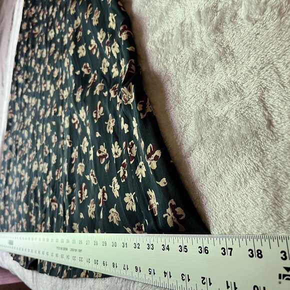 Sundance Womens Floral Print Silk Midi Dress Size 10 Black Red Short Sleeve Boho - Picture 10 of 13